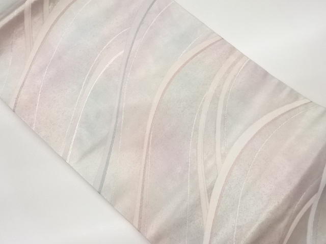 引箔曲線模様織出し名古屋帯